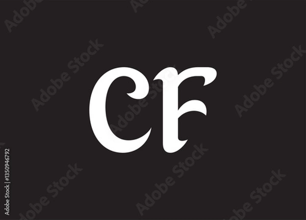 Fototapeta CF letter logo and initial logo design