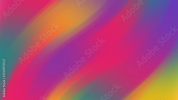 Obraz Vibrant Abstract Waves of Gradient Colors with Smooth Transitions and Flowing Warm Tones