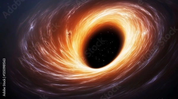 Obraz A swirling cosmic black hole surrounded by glowing celestial light