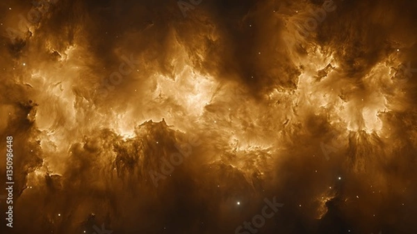 Obraz Cosmic Cloud Formation With Illuminated Light and Distant Stars