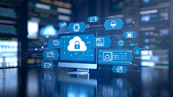 Obraz Conceptual Illustration Depicting WordPress Backup Solutions and Data Security Systems