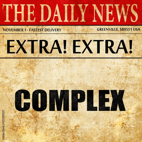 Obraz complex, newspaper article text