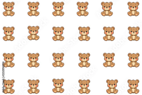 Fototapeta a pattern of cute teddy bares