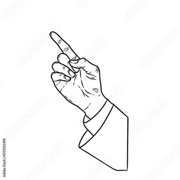 Fototapeta vector hand with a pose of raising or pointing at something
