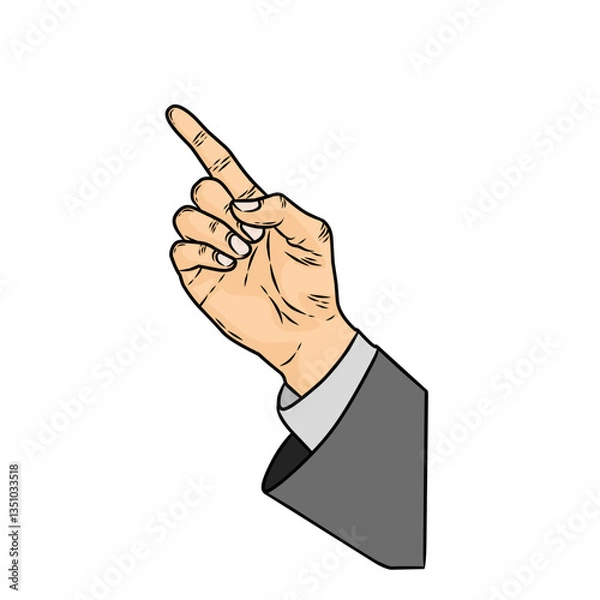 Fototapeta vector hand with a pose of raising or pointing at something