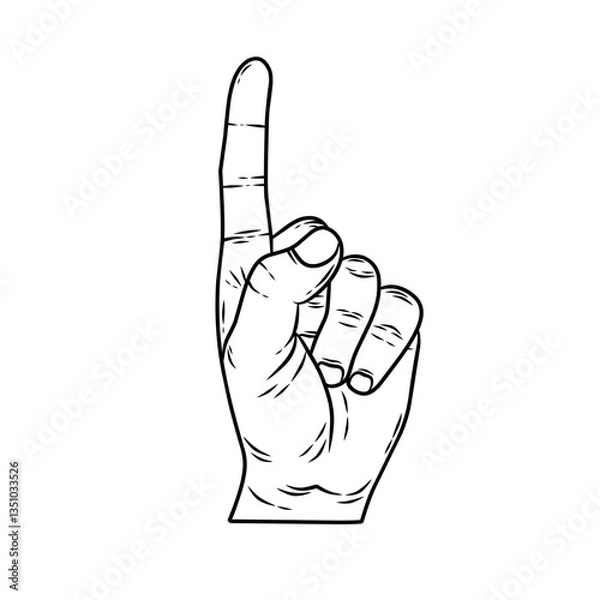 Fototapeta vector hand with a pose of raising or pointing at something