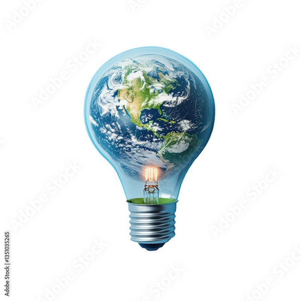 Obraz Earth Inside Lightbulb Global Energy Concept,