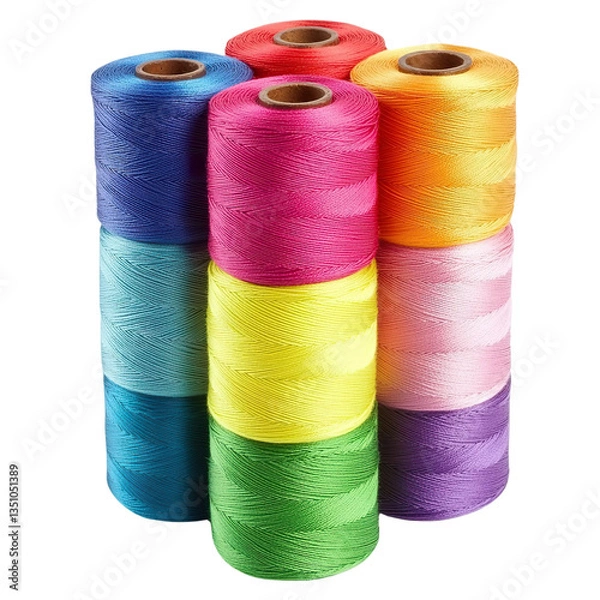 Obraz Spools of sewing thread Isolated on a transparent background