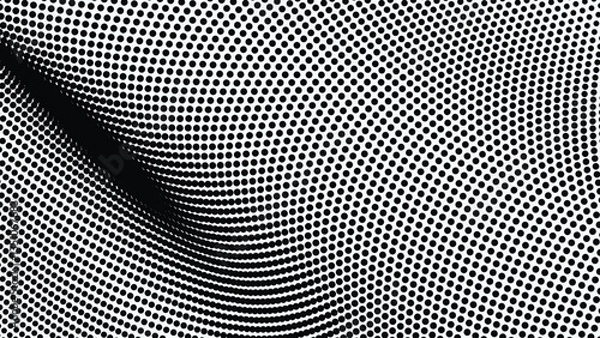 Fototapeta Black and white halftone abstract pattern for backdrop or fabric style