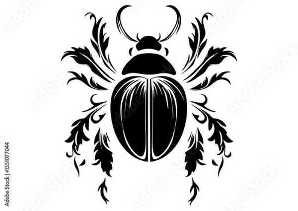 Obraz Art Nouveau bug Graphic Accents, vector illustration, vintage elements	
