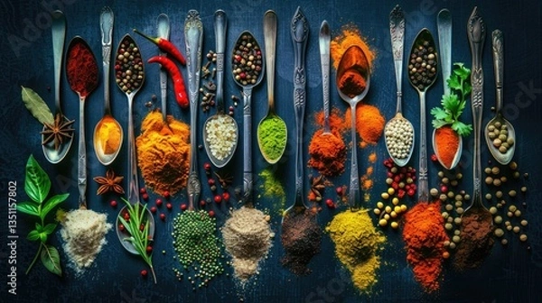 Obraz Vibrant Spice Collection on Spoons