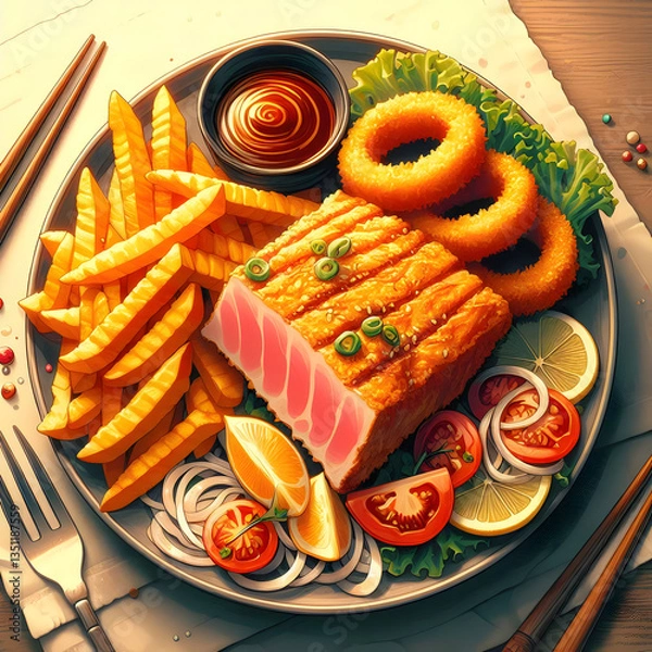 Obraz Tuna and vegetables