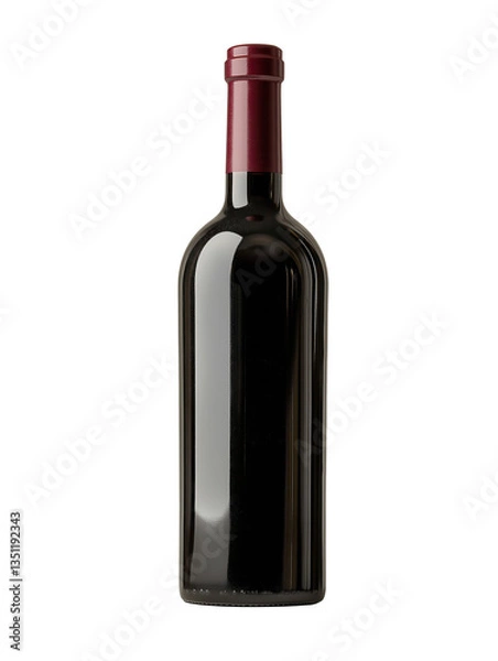 Obraz Red wine bottle, cutout png, isolated on transparent background. Ai generated.