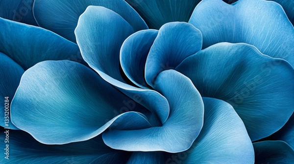 Fototapeta Delicate blue flower blooming beautifully in nature with soft curves and gentle petals under the light of a warm radiant sun.