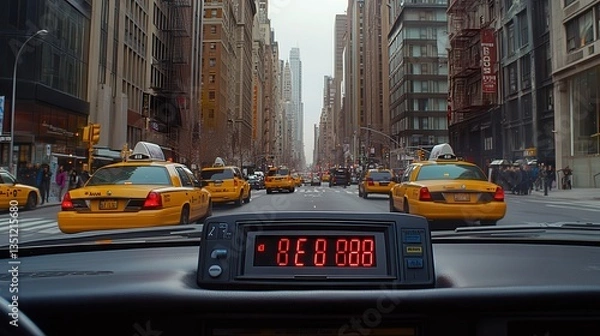 Obraz City Taxi Meter Displaying Fare Information