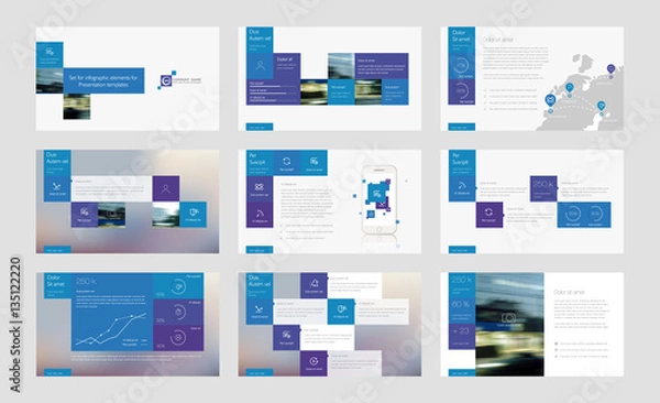 Fototapeta Infographic elements for presentation templates.