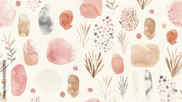 Obraz Abstract Watercolor Pattern with Neutral Colors