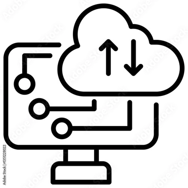 Fototapeta Cloud Computing Outline Icon