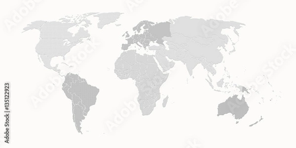 Fototapeta World Map and Different Continent