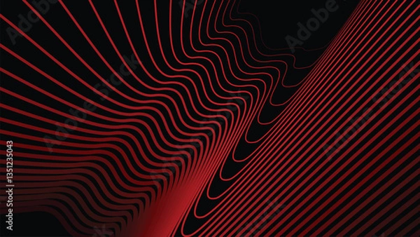 Obraz Dark red stripes wavy line abstract background for backdrop