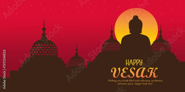 Fototapeta Happy Buddha Purnima poster, banner, card set. Happy Vesak Day greeting flayer, cover for web or banner background  wishes greetings with a buddha minimalist and trendy.
