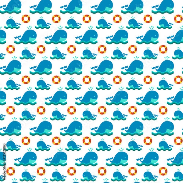 Obraz Seamless patterns nautical elements vector