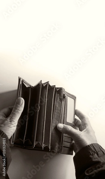 Obraz Hands holding an empty wallet