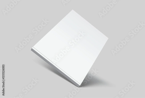 Fototapeta Vector realistic 3d square magazine mockup with white blank covers template on background. For the business presentation magazine, notebook, booklet, brochure, catalogue or a publisher advertising

