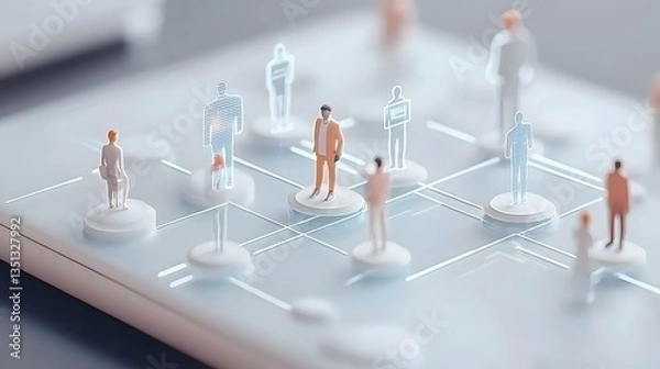 Fototapeta A state of the art freelance marketplace where professionals access a seamless digital gig economy through an AI powered cloud network with real time data visualization smart contract automation