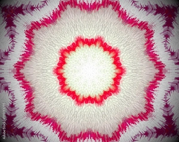 Obraz Red and white extruded mandala