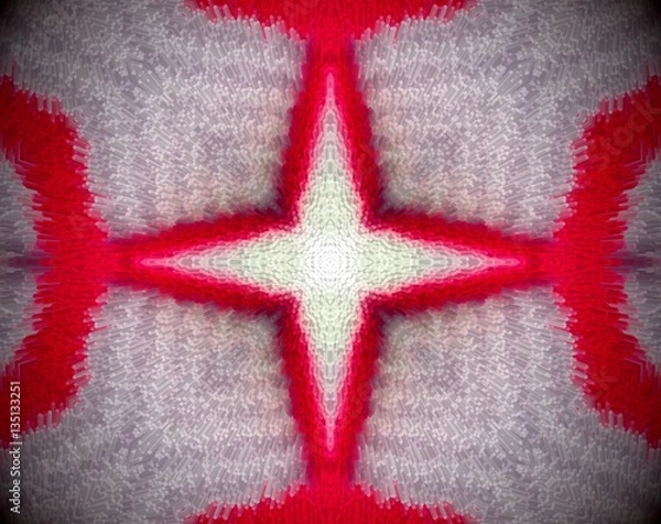 Obraz Red and white extruded mandala