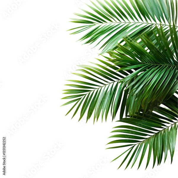 Obraz Lush Green Palm Fronds Tropical Leaf Background