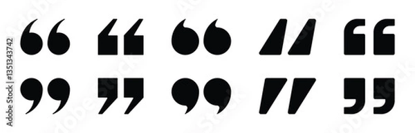 Fototapeta Quote mark collection. Quotation icon set. Vector illustration and transparent png.