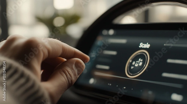 Fototapeta Scalability Focused Dashboard with Scale Dial for Tech Startups