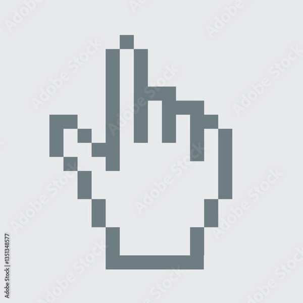 Fototapeta Pointer hand cursor icon, bold black outline, simple modern design.