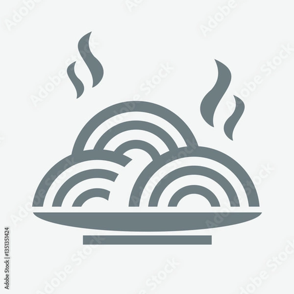 Obraz Spaghetti glyph icon with fork, simple solid vector food design.