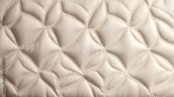 Fototapeta Elegant Beige Quilted Fabric Texture Background