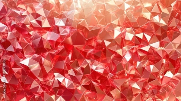 Fototapeta Abstract Red Polygonal Background: A Modern Geometric Design