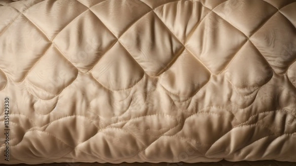 Fototapeta Soft Beige Quilted Fabric Texture Background