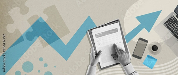 Fototapeta Financial advisor checking a report