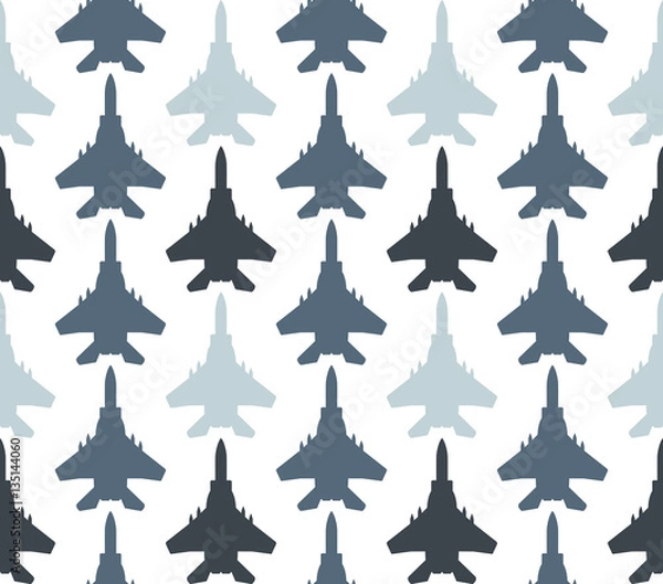 Obraz seamless pattern with jet fighters