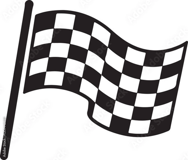 Fototapeta a single racing flag silhouette vector icon