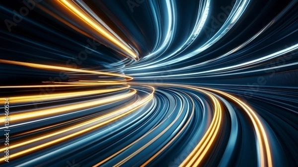 Fototapeta Abstract Speed of Light Tunnel.