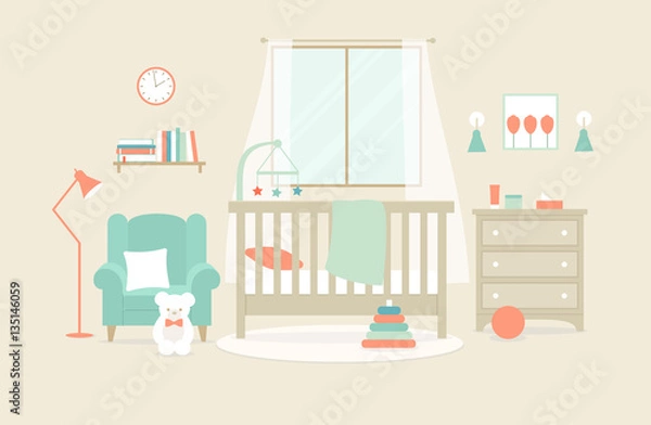 Obraz Vector nursery interior