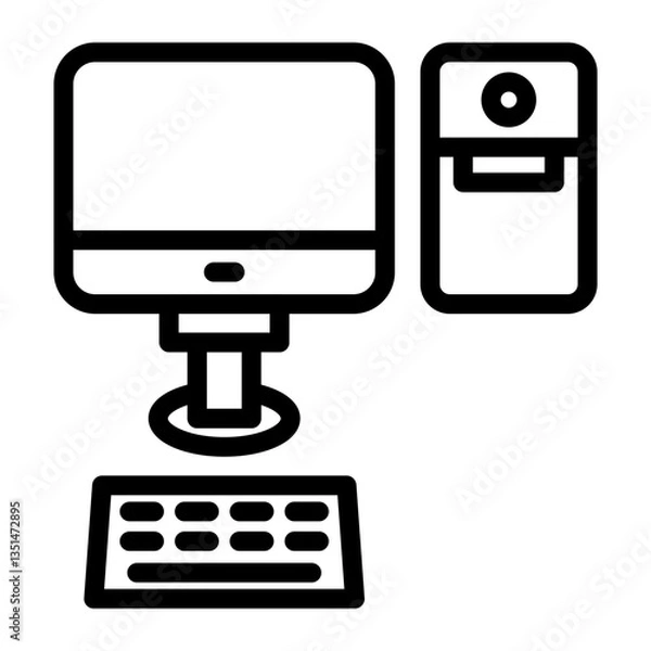 Fototapeta Workstation Icon Style