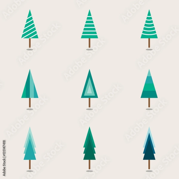 Obraz Christmas Trees Vector