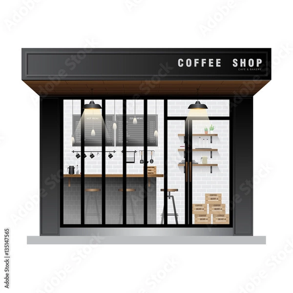 Obraz Cafe and Coffee Shop Exterior vector