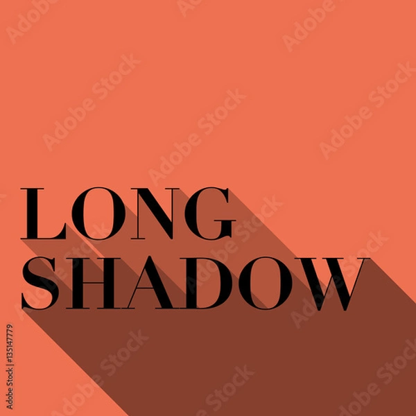 Obraz Long flat shadow on orange background vector Illustration