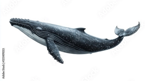 Obraz Majestic humpback whale swimming gracefully in ocean waters underwater photography natural environment serene view