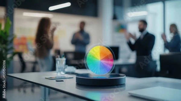 Obraz Floating Data Visualization in High-Tech Office